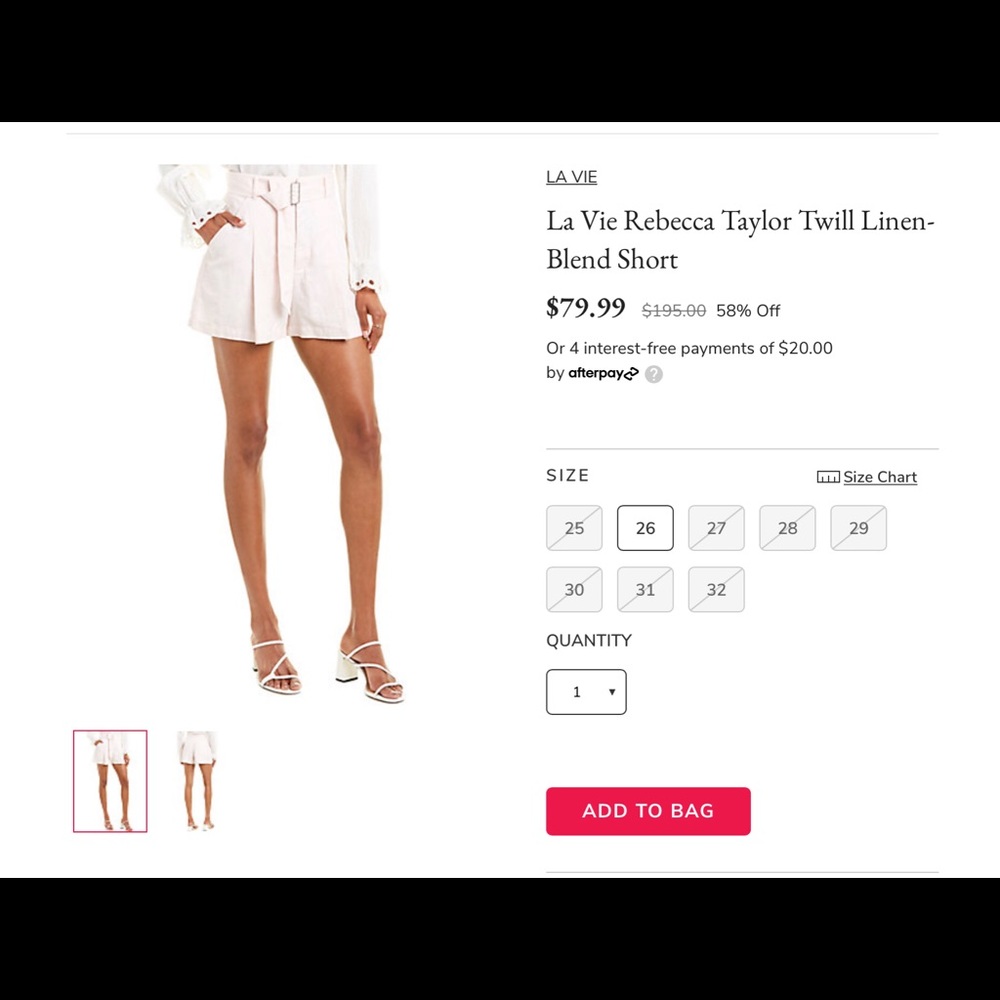 La Vie Rebecca Taylor Twill Linen-Blend Short